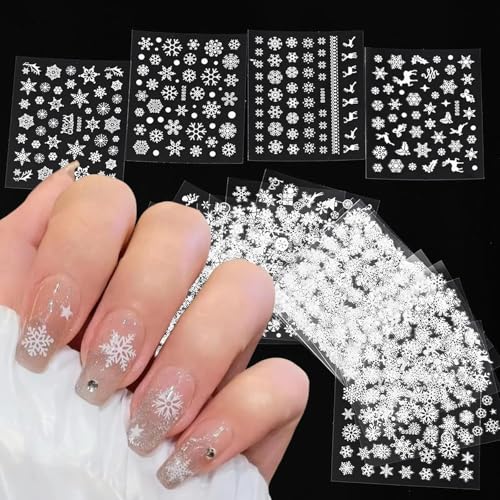 5000Pcs Holiday Nail Art Stickers, Halloween & Christmas Nail Decals 3D Self-Adhesive Santa Claus Snowflake Elk for Xmas Pumpkin Design Sticker for Women Girls DIY Nail Art Decorations