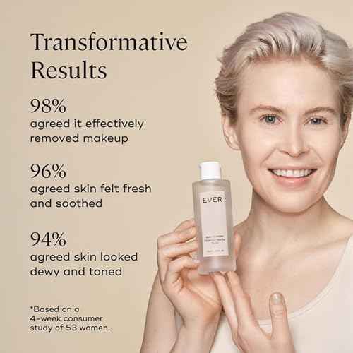EVER Beauty Water Micellar Cleaning Water & Eye Makeup Remover ? Rose Water, Lactic Acid & Pro/Prebiotics Cleanser for Sensitive Skin, Removes Waterproof Makeup, Tones & Hydrates - 5.9 fl oz