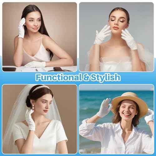 5 Pairs White Cotton Gloves - Breathable Cotton Gloves for Dry Hands Sleeping, Inspection, Coin Handling, Reusable Soft Cloth Glove for Eczema, Spa, Moisturizing Hands, High Elasticity, Women and Men