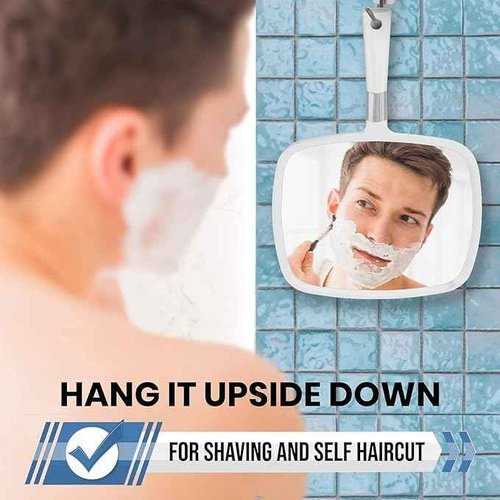 MIRRORVANA Pack of 5 Large Handheld Mirror Set for Barbers & Salon Hairdressers - Perfect for Home, Travel, & Makeup Use with Long Comfy Handle and Distortion Free HD Reflection - 13" x 9" (White)