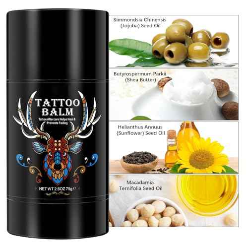 Tattoo Aftercare Butter Balm, 2.6 oz, Old & New Tattoo Moisturizer Healing Brightener for Color Enhance, Natural Organic Tattoo Cream