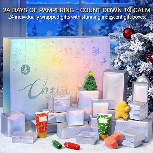 Advent Calendar 2025 for Adults Women, 24 Days Advent Beauty Calendar for Teen Girls Christmas Countdown Calendars Bath Body Spa Self Care Gift Basket for Mom Wife Girlfriend Sister Grandma Friend Her