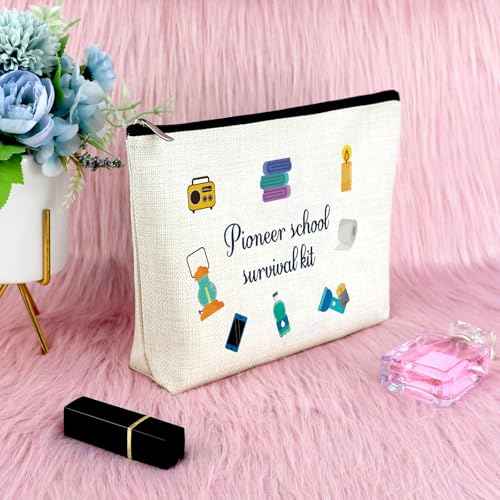 Pioneer Gift Makeup Bag for Women JW Gift Pioneer Gift for Pioneers Pioneer Student Gift Pioneer Day Gift for Her Zipper Travel Cosmetic Pouch Funny Birthday Christmas Gift Canvas Toiletry Bag