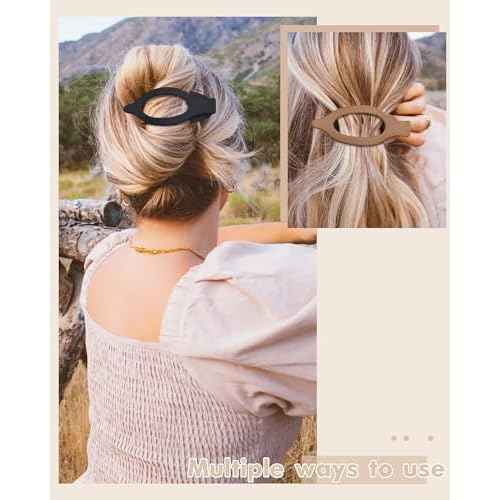 French Flat Hair Clips for Women - 6Pcs Flat Hair Claws for Thin Thick Hair Strong Hold No Slip Grip Hair Claw Clips for Women Girls (Matte(Neutral colors))