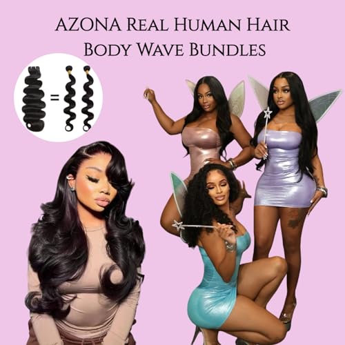 AZONA 16A Real Raw Bundles Body Wave Human Hair,No Tangle No Shedding Body Wave Bundles Human Hair,Triple The Lifespan Over Regular Virgin Hair Bundle,Silky And Soft 20 Inch