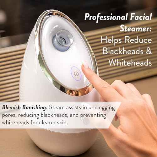 Facial Steamer SPA+ by Microderm GLO - Best Professional Nano Ionic Warm Mist, Home Face Sauna, Portable Humidifier Machine, Deep Clean & Tighten Skin, Daily Hydration for Maximum Serum Absorption