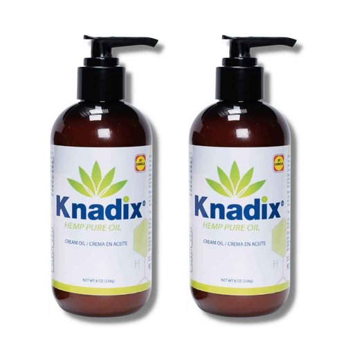 Knadix Hemp Oil Cream Ideal for Sensitive Skin Pack of 2-8 oz Each - Moisturizing and Emolient (2)