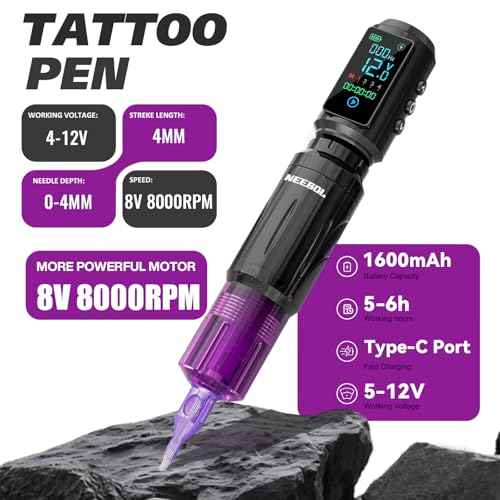 Neebol Tattoo Gun Kit for Beginners ? Wireless Tattoo Gun with 1600mAh Battery, Tattoo Pen Machine, 10 Cartridge Needles, Black & Color Ink Set, Complete Tattoo Kit