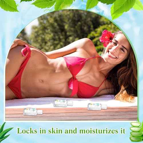 12 Pcs Mini Aloe Vera Gel Bulk for Christmas Wedding Party 1oz Soothing Moisture Aloe Gel Bulk Travel Size for Thank You Gifts Christmas Favors Wedding Party (Beach)