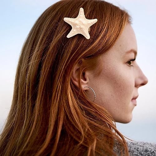 6Pcs Starfish Hair Clips, Resin Cute Beach Sea Hair Barrettes Pins, Mermaid Headpiece Hair Alligator Clips for Women Girls Hair Accessories Birthday Gift