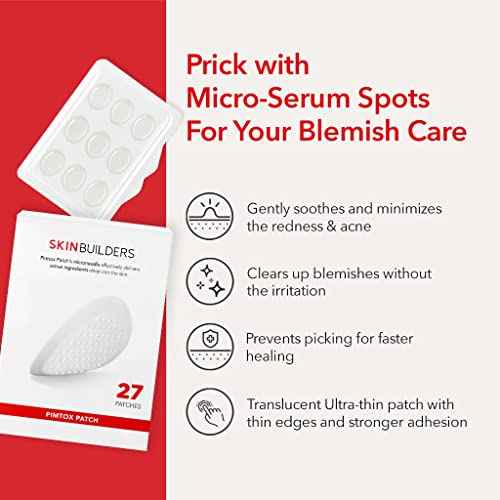 Microdart Acne Patch, Pimple patch Microneedle, PimTox Acne Patches For Blemishes, Zit Patches, Patented Microneedles 9EA, Micropoint Pimple Patch