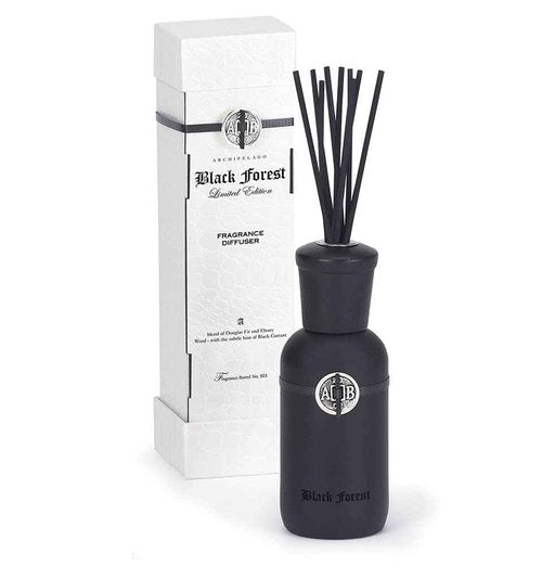Archipelago Botanicals Black Forest Reed Diffuser, Home Fragrance Reed Diffuser, Includes Fragrance Oil, Decorative Wooden Cap & 10 Diffuser Reeds, Perfect for Home, Office or Gift, 7.85 fl oz