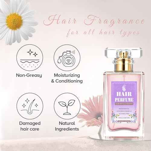 Hair Perfume for Women, Long-Lasting Hair Body Perfume Mist Spray, Honey Infused Chamomile Pheromone Hair Fragrance- Odor Remover Hair Shine Portable Fragrance Mist 1.69 fl.oz