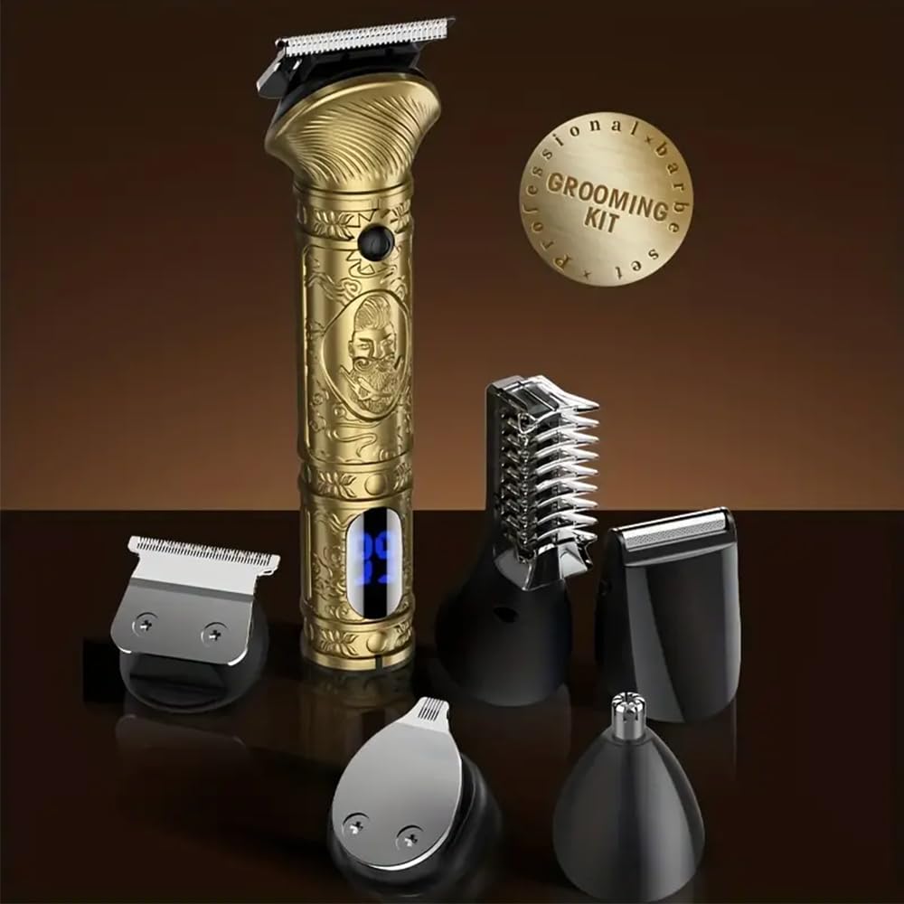 Professional Cordless Hair Clipper for Men, Electric Hair Clipper,Multifunctional 6-in-1Hair Cutting and Shaving Set