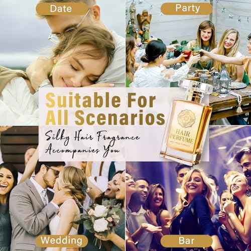 Hair Perfume, Pheromones?Perfumes for Women, 50ml Natural Scented Hair Mist, Leave-In Conditioning Spray for Dry & Frizzy Hair, Long Lasting Fragrance