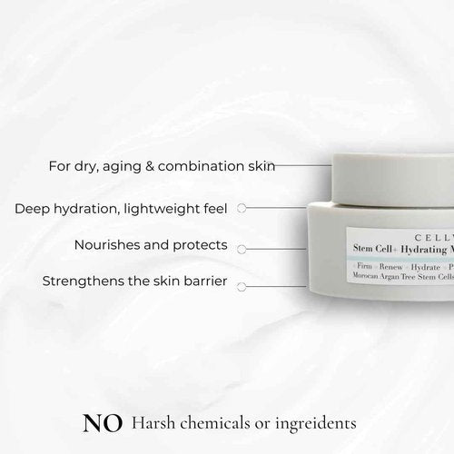 CELLVY Hydrating Korean Moisturizer w/Moroccan Argan Tree Stem Cells, Korean Taiwanese Skincare Stem Cell Face Cream w/Squalane & Antioxidants, Lightweight, Firms, Repairs & Boosts Collagen