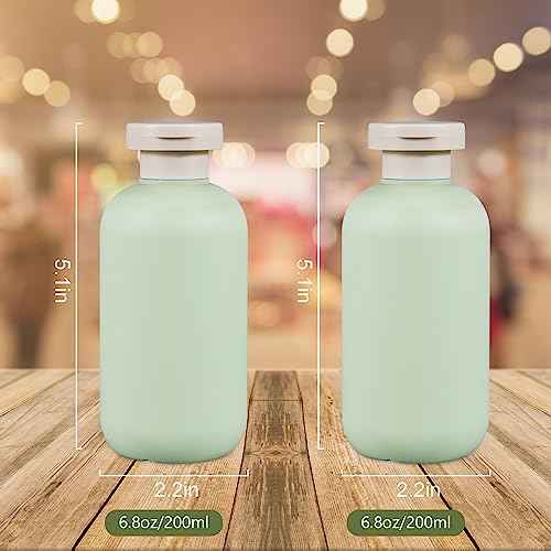 6.8oz Squeeze Bottles with Flip Cap, Refillable Plastic Travel Bottles for Creams, Lotion, Shampoo, Conditioner (2 Pcs)