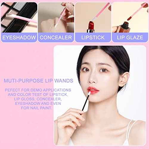 KINGMAS 500 Pack Lip Wands Applicators, Disposable Lip Brushes, Lipstick Gloss Wands Applicator Makeup Tool Kits (500 Pack)