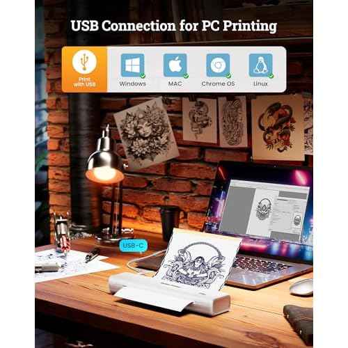 Itari TP81 Tattoo Stencil Printer Bluetooth - 2025 New Tattoo Kit Machine with 10pcs Tattoo Transfer Papers for Tattooing Thermal Tattoo Printer Tattoo Supplies for Tattoo Artists, White