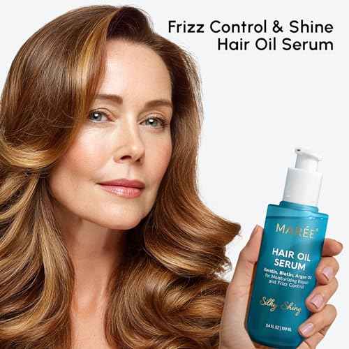 MAREE Hair Oil for Frizzy Hair with Argan Oil, Keratin & Biotin ? Hair Serum for Dry and Curly Hair Gloss ? Frizz Control Hair Care Products for Women ? Aceite Para el Cabello ? Keratin Hair Treatment