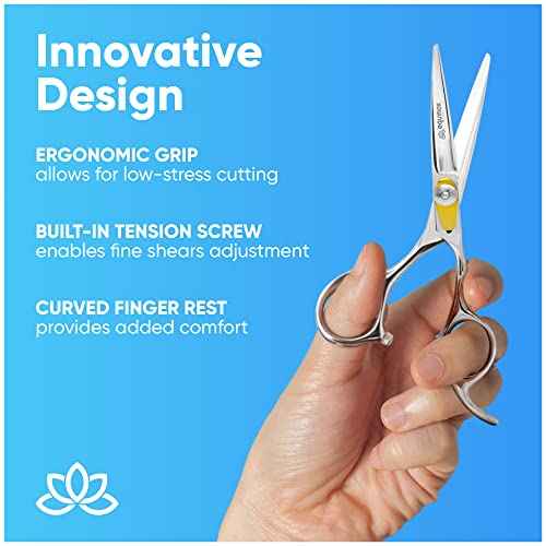 Equinox Professional Razor Edge Series Barber Hair Cutting Scissors - Japanese Stainless Steel Salon Scissors - 6.5¡± Overall Length - Fine Adjustment Tension Screw - Premium Shears for Hair Cutting