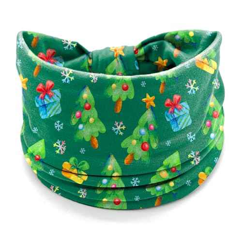 4Pcs Christmas Headbands for Women - Snowflake Santa Snowman Xmas Tree Holiday Hair Bands, Festive Gift Hair Accessories (HOHO)