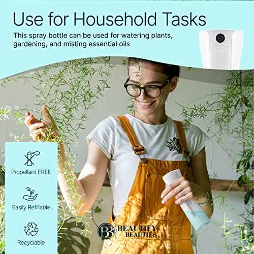 BeautifyBeauties Spray Bottle For Hair ? Continuous Mister Spray Bottle for Hairstyling, Cleaning, Plants, Pets, Barbers, Salons, Essential Oil Scents (10.1 Ounce)