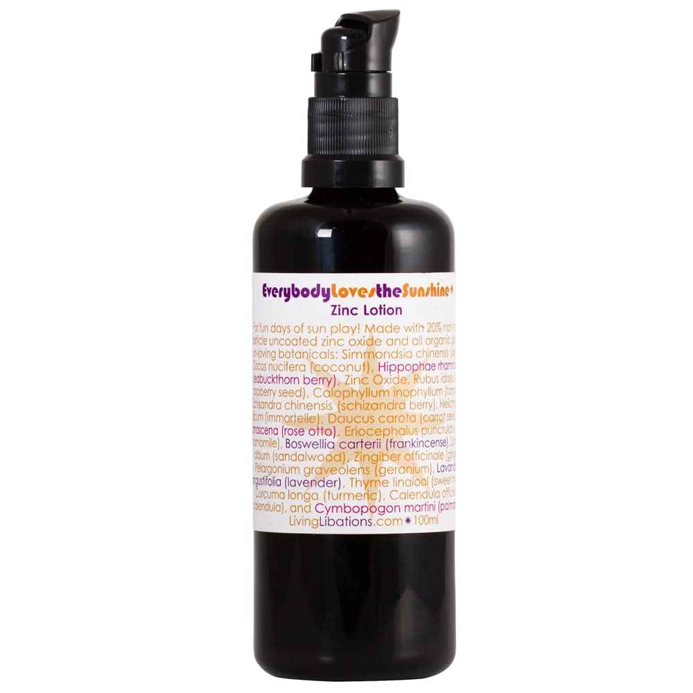 LIVING LIBATIONS - Organic Everybody Loves The Sunshine Body Lotion With Zinc | Natural, Plant-Based, Clean Beauty (3.4 fl oz| 100 mL)
