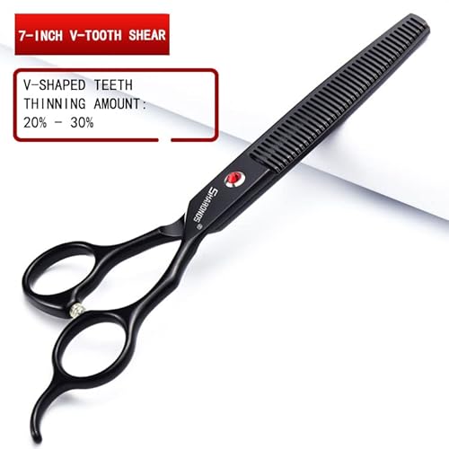 SHARONDS 6/7 Inch Professional 440C Hair Cutting Scissor Salon Hairdressing Thinning Shears Perfect for Barber and Home Use (7 in 3pc)