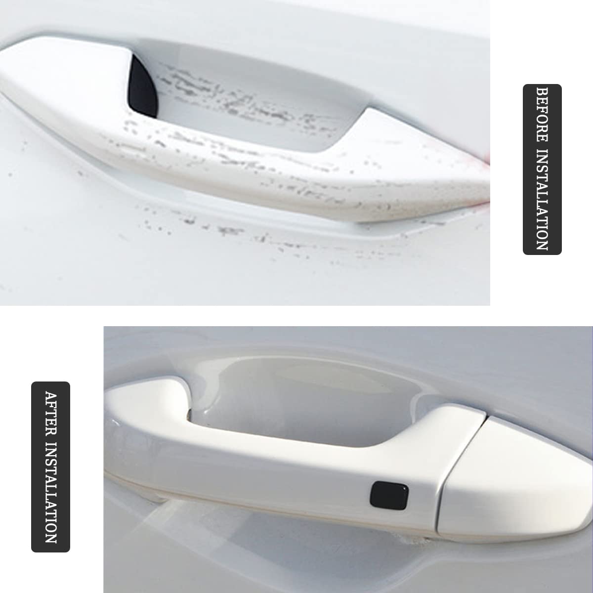 4PCS Carbon Fiber Car Door Handle Protectors, Universal Anti-Scratch Guard Stickers Fit Most Cars