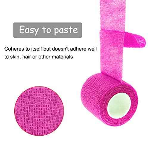 VideoPUP Tattoo Grip Cover Wrap,10PCS Disposable Cohesive Tattoo Grip Cover Elastic Bandage Handle Grip Tube for Tattoo Machine Tattoo Grip Accessories(Phosphor Pink)