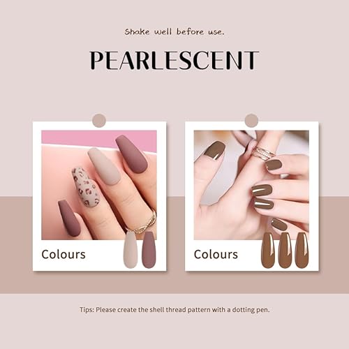 JR 9pcs 15ml Fall Gel Nail Polish Set Brown Earth Red Pink Gel Polish Kit UV Soak Off Polish Nail Art Manicure Salon Home DIY Gift C