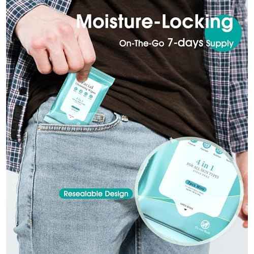 Facial Cleansing Wipes, Tea Tree Oil Extract for Face Cleansing, Salicylic Acid for Acne Treatment, Hydrating Pore Care for Sensitive Skin, Exfoliating & Soothing Double-Sided Cleansing Wipes (28PCS)