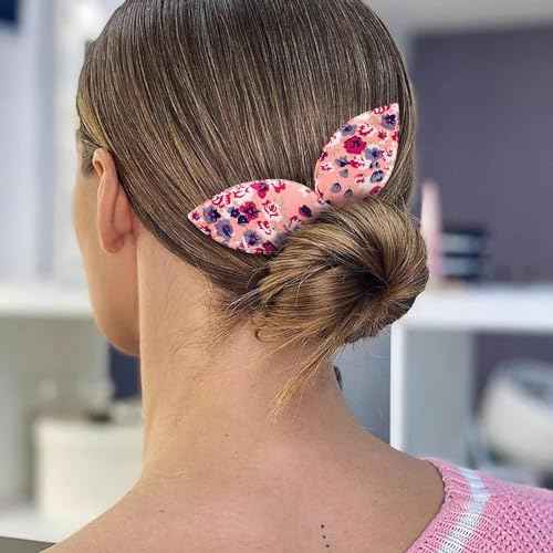 4 Pcs Deft Bun Maker French Twist Rabbit Ear Bun Twister Flower Flexible Quick Hair Styling Accessories for Women Girls