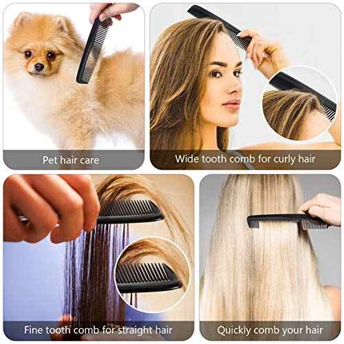 Leinuosen 24 Pieces Hair Combs Set Plastic Hair Comb for Women and Men, Fine Dressing(Black)