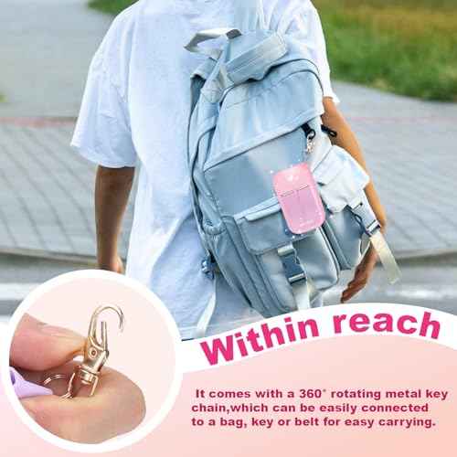 Palksky Hand Sanitizer Spray Case for Touchland,Protective Case with Keychain for Power Mist and Glow Mist1 fl oz(Glitter Sequin Pink),Travel Size