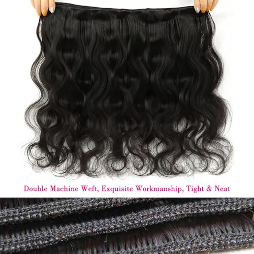 12A Human Hair Bundles 14 16 18 18 Inch Body Wave Bundles Human Hair Extensions 400g Unprocessed Brazilian Virgin Body Wave 4 Pieces Deals Brazilian Quick Weave Natural Black Wavy Extensions