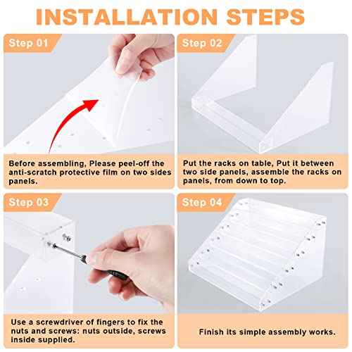 Acrylic Nail Polish Organizer Rack, 6 Tier Holder Stand, Paint Rack Gel Nail Polish Shelf Display, Sunglass Organizer, Essential Oils Storage Shelf, Holds Up to 72 Bottles