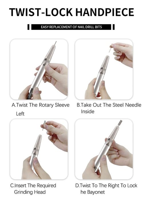 Nail Drill Machine - Finger and Toe Nail Care - Manicure and Pedicure Set -GLHDDL Portable Professional Nail Drill - with Drill Kit - for Nail Salon Home (Coreless Motors, White)