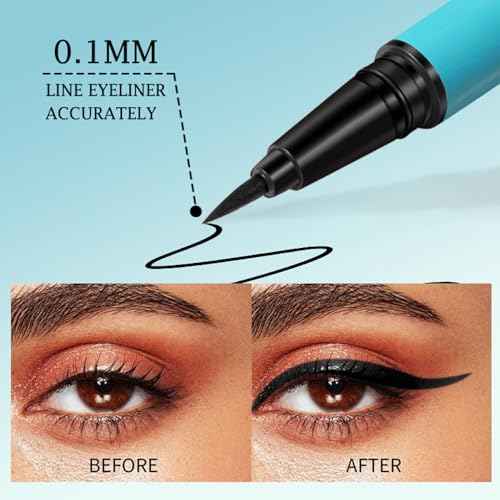 Dual-ended liquid eyeliner, ultra-fine tip shimmering eyeshadow eyeliner, high-pigment fluorescent pen - create the perfect eye makeup, waterproof and quick-drying. (01#DREAM SHINING)
