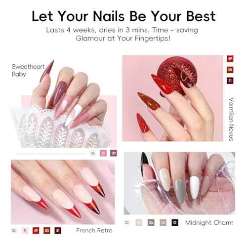 Peacecolor 39pc Gel Nail Polish Kit with U V Light, Pink Brown Nude Dark Red 22 Colors Pastel Gel Polish Kit with Base Top Coat Matte Glossy French Nail Art for Beginners Manicure DIY