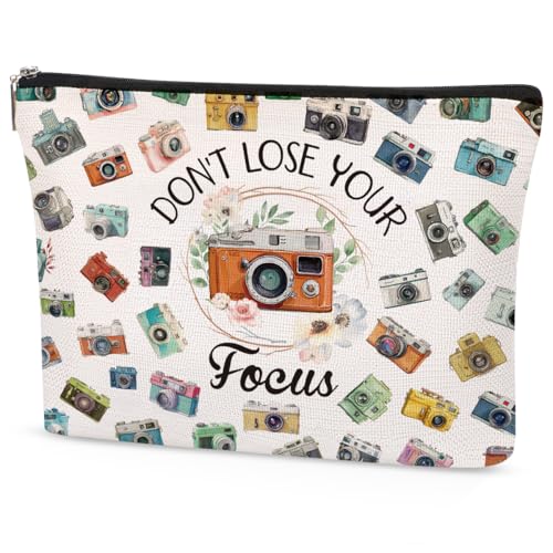Photographer Gifts Makeup Bag - Photography Gifts Cosmetic Bag for Photographers Women Teacher Friends Photo Lovers, Waterproof Travel Toiletry Organizer Foldable Zipper Pouches