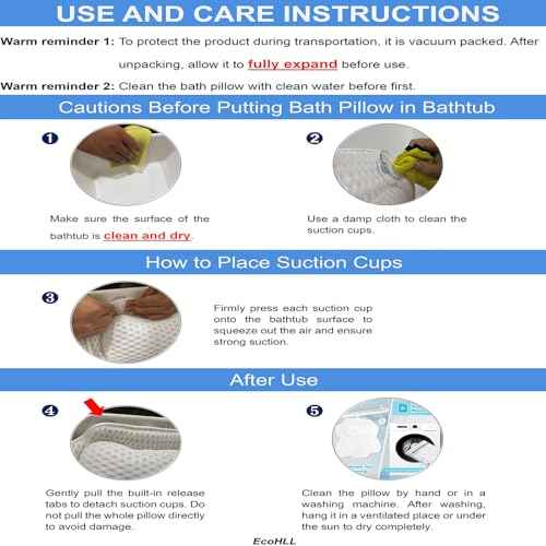 Full Body Bath Pillow for Bathtub, Spa Tub Cushion with 10 Suction Cups - 4D Air Mesh Quick-Dry Bathtub Pillow for Head, Neck & Back Support - Includes Laundry Bag