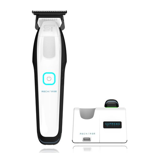 Supreme Trimmer Recharge ST777 – Professional Barber Trimmer with 2 Removable Batteries | 8000 RPM Motor, Zero Gap DLC Blades, Smart Charging Dock, USB-C Fast Charge