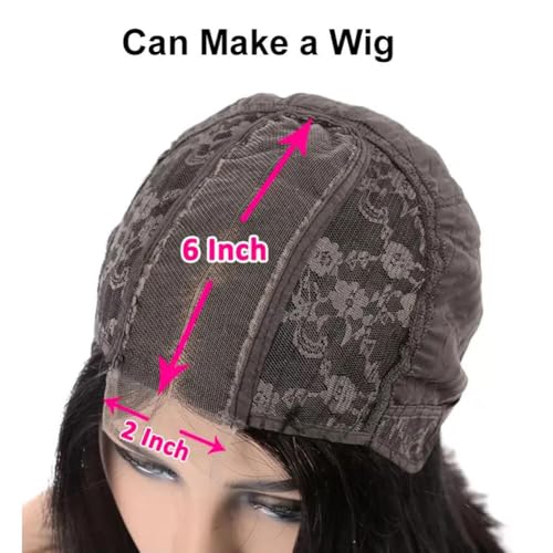 12A Straight Bundles with 2x6 Closure Human Hair 16 18 20 with 14 Inch 100% Unprocessed Brazilian Virgin Human Hair Weave Bundles with 2x6 HD Lace Closure