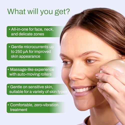 DEZALON Microcurrent Facial Device, Face Massager Tool, Eye and Neck Massager, Face Roller, Beauty Tools for Relaxing Facial Massage and Skin Care Routine