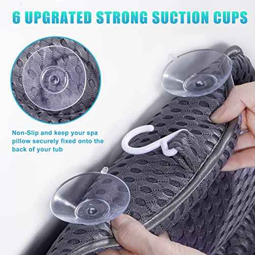 Bath Pillow, Tub Pillow for Bathtub with Strong Non-Slip Suction Cups and Comfortabl 3D AirMesh Bath Pillow for Women &Man