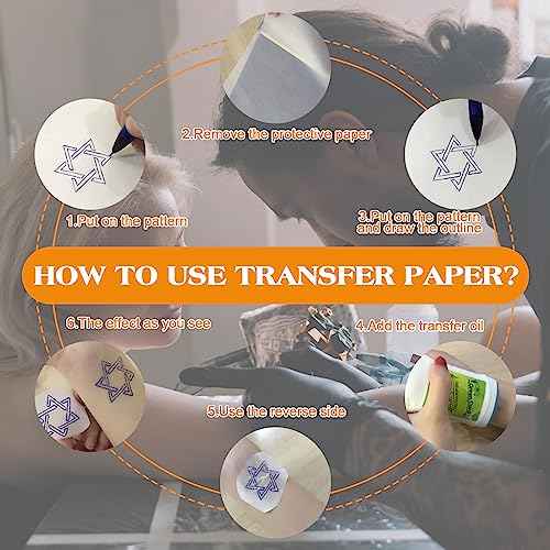 Tattoo Practice Skin With Transfer Paper - 35Pcs Kit Including 10Pcs Double Side Skin and 25Pcs Stencil Paper for Supplies