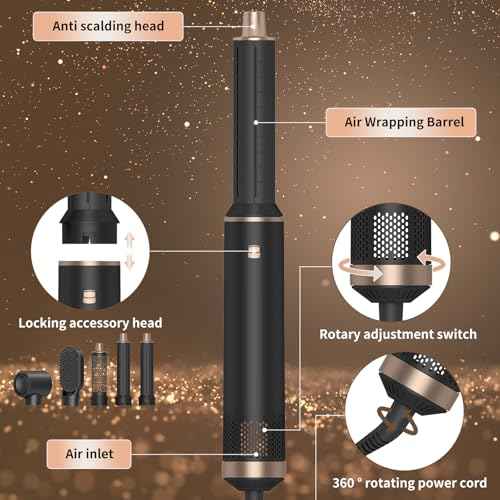 5-in-1 Hair Dryer Brush with Hot Air Curling & Negative Ion Technology - Versatile Styler for Drying, Curling, Straightening, and Volume Boosting, Holiday Gift for Women