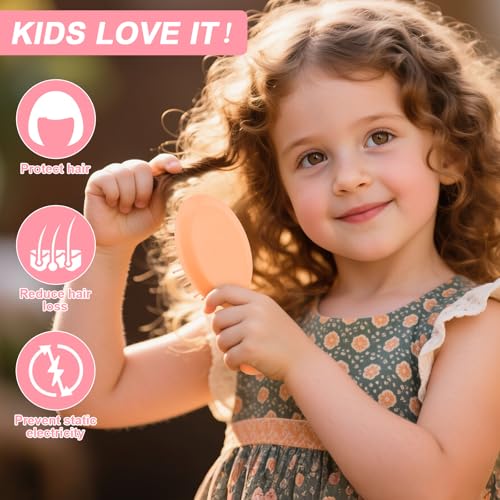 HOFASON 28 Piece Bulk Mini Wet Hair Brush, Women Bridesmaid Gift Toddler Girls Women Small Travel Detangling Brushes Set, Teen Girl Party Favors, Stocking Stuffers, 7 Colors